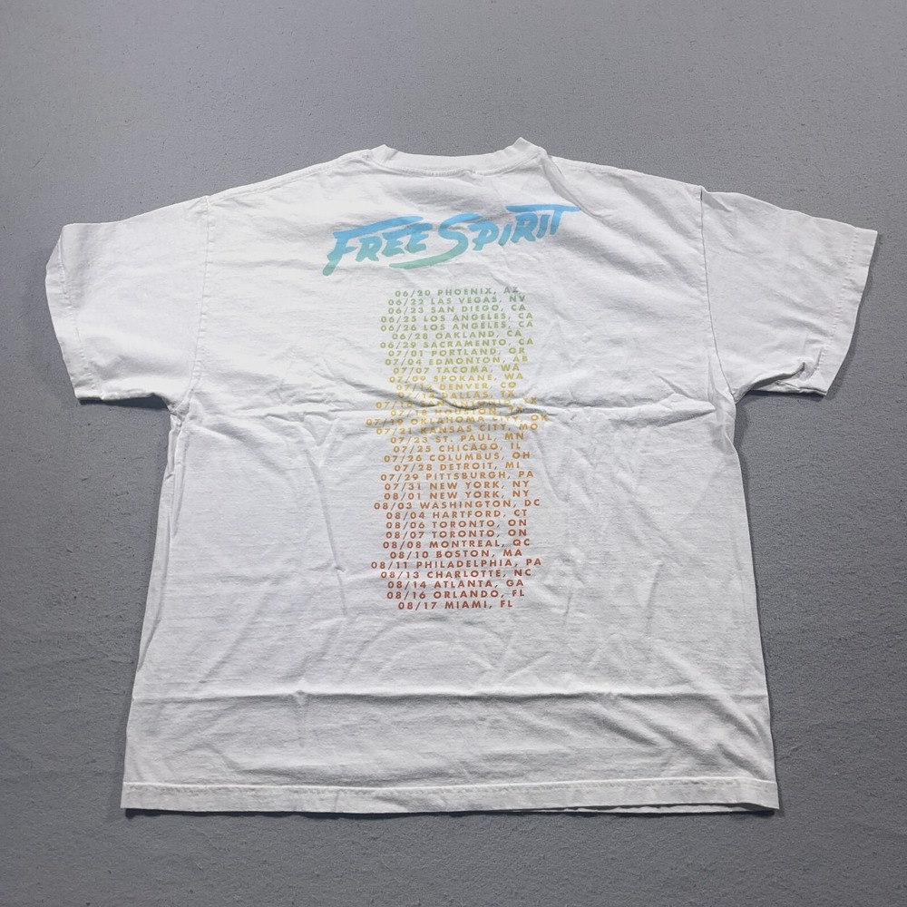Khalid Free Spirit Tour Shirt Men 2XL Regular White Graphic Concert Streetwear
